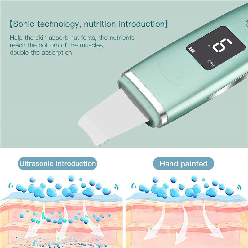 Ultrasonic Skin Scrubber Vibration EMS Ion Face Cleanser Blackhead