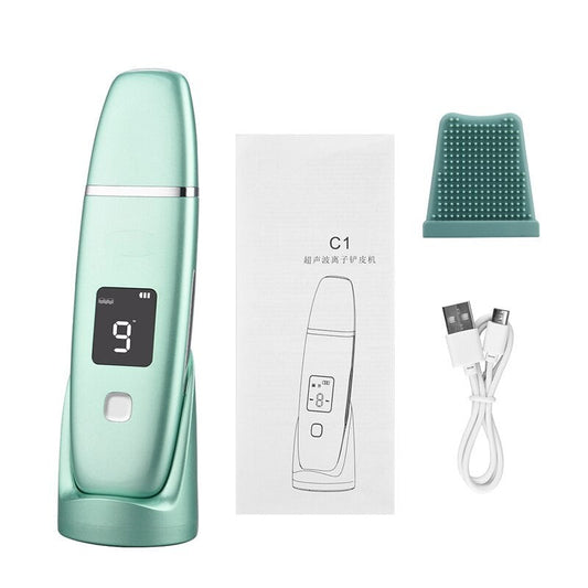 Ultrasonic Skin Scrubber Vibration EMS Ion Face Cleanser Blackhead